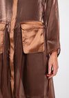 Natalia Collection One Size Sheer Mesh Coat Dress, Bronze