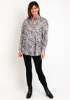 Malissa J One Size Leopard Print Sequin Long Shirt, Grey