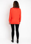 Natalia Collection One Size Tie Detail Sweater, Orange