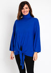 Natalia Collection One Size Tie Detail Sweater, Royal Blue