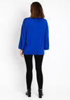 Natalia Collection One Size Tie Detail Sweater, Royal Blue