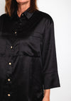 Malissa J One Size Sleek Satin Blouse, Black