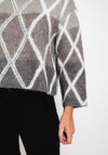 Natalia Collection One Size Embellished Argle Knit Jumper, Grey