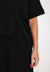 Malissa J One Size Asymmetrical Top, Black