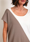 Malissa J One Size Two Tone Top, Mushroom