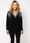 Malissa J Diamante Embellished One Size Jumper, Black