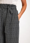 Malissa J One Size Wide Leg Striped Trousers, Black