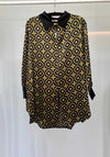 Malissa J Geometric One Size Shirt, Black & Gold