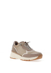 Marco Tozzi Side Zip Wedge Trainers, Taupe Combo