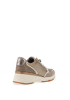 Marco Tozzi Side Zip Wedge Trainers, Taupe Combo