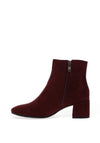 Marco Tozzi Faux Suede Block Heel Boots, Bordeaux