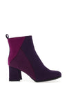 Marco Tozzi Faux Suede Colour Block Heeled Ankle Boots, Purple