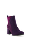 Marco Tozzi Faux Suede Colour Block Heeled Ankle Boots, Purple