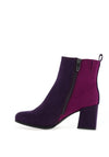 Marco Tozzi Faux Suede Colour Block Heeled Ankle Boots, Purple