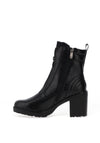 Marco Tozzi Front Zip Block Heel Ankle Boot, Black