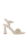 Marco Tozzi Multi Strap Heeled Shoes, Cream & Gold