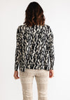 Masai Barr Printed Long Sleeve Top, Black and Beige