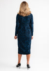 Masai Namo Long Sleeve Leopard Print Dress, Teal Blue