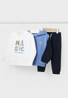 Mayoral Baby Boy Mountain Three Piece Tracksuit, Blue