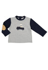 Mayoral Baby Boy Check Car Long Sleeve Top, Grey Multi