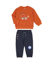 Mayoral Baby Boy Car Sweater and Jogger Set, Orange