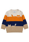 Mayoral Baby Boy Colour Block Fox Print Jumper, Yolk