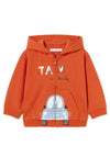 Mayoral Baby Boy Car Zip Fastening Hooded Jacket, Orange