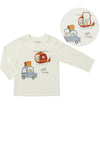 Mayoral Baby Boy Jam In The City Long Sleeve Top, Cream