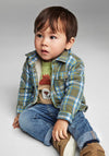 Mayoral Baby Boy Check Overshirt, Green