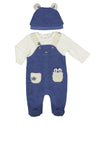 Mayoral Baby Boy Teddy and Star Romper and Hat, Blue