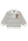 Mayoral Baby Boy Stripe Long Sleeve Polo Sweater, Cream