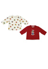 Mayoral Baby Boy Two Long Sleeve Teddy Tops, Red