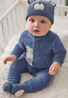 Mayoral Baby Boy Corduroy Long Sleeve Babygrow, Blue