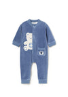 Mayoral Baby Boy Corduroy Long Sleeve Babygrow, Blue