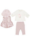 Mayoral Baby Girl Vest Legging and Top Set, Pink