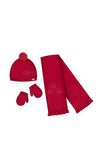 Mayoral Baby Girl Bobble Hat Scarf and Mitten Set, Red