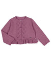 Mayoral Baby Girl Long Sleeve Frill Hem Cardigan, Purple