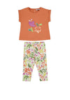 Mayoral Baby Girl Tropical Tee and Legging Set, Orange