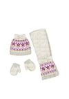 Mayoral Baby Girl Floral Hat Scarf and Mitten Set, Chickpea