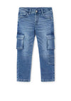 Mayoral Mini Boy Denim Cargo Jean, Medium Blue