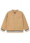 Mayoral Boy Long Sleeve Baseball Jacket, Beige