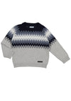 Mayoral Mini Boy Jacquard Long Sleeve Knit Jumper, Grey