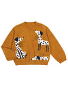 Mayoral Mini Girl Knit Dog Print Sweater, Tan