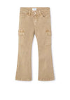 Mayoral Mini Girl Flared Cargo Pant, Beige