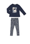 Mayoral Mini Girl Floral Top and Legging Set, Navy