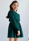 Mayoral Older Girl Long Sleeve Chiffon Dress, Green