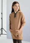 Mayoral Older Girl Hooded Jumper Dress, Tan