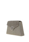 Menbur Orchadis Diamante Sparkling Glitter Clutch Bag, Grey Gold