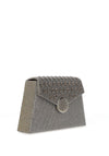 Menbur Orchadis Diamante Sparkling Glitter Clutch Bag, Grey Gold