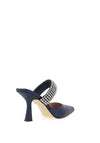 Menbur Shimmering Diamante Strap Heeled Court Shoes, Navy